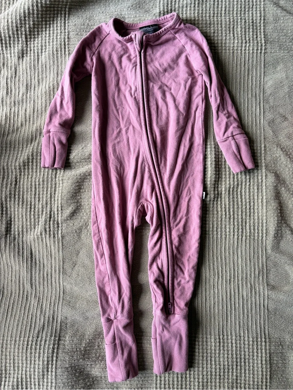 Little Sleepies Warm Zipper Pajamas - Dusty Mauve EUC